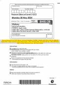 Pearson Edexcel Level 3 GCE History Advanced Subsidiary PAPER 2: Depth study Paper reference 8HI0/2B Option 2B.1: Luther and the German Reformation, c1515–55 Option 2B.2: The Dutch Revolt, c1563–1609 MAY 2024 Combined Question Paper and Mark Schem