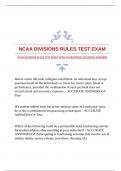 NCAA DIVISIONS RULES TEST EXAM WITH GUARANTEED ACCURATE ANSWERS