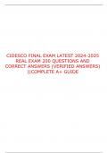 CIDESCO FINAL EXAM LATEST 2024-2025 REAL EXAM 200 QUESTIONS AND CORRECT ANSWERS (VERIFIED ANSWERS) ||COMPLETE A+ GUIDE