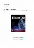 Test Bank for Business Law 10th Edition(Cheeseman, 2018), Chapter 1-54 | Complete Guide A+