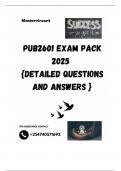 PUB2601 EXAM PACK 2025  {DETAILED QUESTIONS AND ANSWERS }