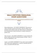 NALA CERTIFIED PARALEGAL EXAM QUESTIONS WITH GUARANTEED ACCURATE ANSWERS