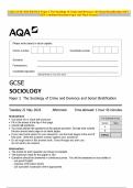 AQA GCSE SOCIOLOGY Paper 2 The Sociology of Crime and Deviance and Social Stratification MAY 2024 Combined Question Paper and Mark Scheme