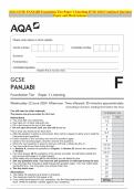 AQA GCSE PANJABI Foundation Tier Paper 1 Listening JUNE 2024 Combined Question Paper and Mark Scheme