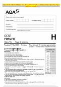 AQA GCSE FRENCH Higher Tier Paper 1 Listening MAY 2024 Combined Question Paper and Mark Scheme