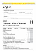 AQA GCSE COMBINED SCIENCE: SYNERGY Higher Tier Paper 4 Physical Sciences JUNE 2024 Combined Question Paper and Mark Scheme