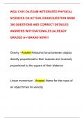 WGU C165 OA EXAM INTEGRATED PHYSICAL  SCIENCES OA ACTUAL EXAM QUESTION BANK  300 QUESTIONS AND CORRECT DETAILED  ANSWERS WITH RATIONALES |ALREADY  GRADED A+/ BRAND NEW!!!