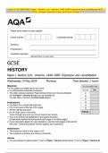 AQA GCSE HISTORY Paper 1 Section A/A: America, 1840–1895: Expansion and consolidation MAY 2024 Combined Question Paper and Mark Scheme