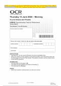 OCR A Level Drama and Theatre H459/48 Deconstructing Texts for Performance Woza Albert! JUNE 2024 Combined Question Paper and Mark Scheme