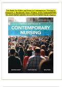 Test Bank For Ethics and Issues in Contemporary Nursing 3rd Edition by Margaret A. Burkhardt, Nancy Walton, Alvita Nathaniel||ISBN NO:10,0176696571||ISBN NO:13,978-0176696573||All Chapters||Complete Guide A+ || 2024|2025