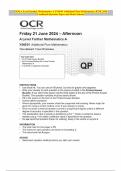 OCR A Level Further Mathematics A Y545/01 Additional Pure Mathematics JUNE 2024 Combined Question Paper and Mark Scheme