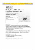 OCR A Level Further Mathematics B (MEI) Y433/01 Modelling with Algorithms JUNE 2024 Combined Question Paper and Mark Scheme