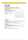 OCR A Level History A Y316/01 Britain and Ireland 1791–1921 MAY 2024 Combined Question Paper and Mark Scheme