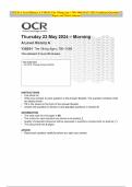 OCR A Level History A Y302/01 The Viking Age c.790–1066 MAY 2024 Combined Question Paper and Mark Scheme