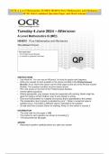 OCR A Level Mathematics B (MEI) H640/01 Pure Mathematics and Mechanics JUNE 2024 Combined Question Paper and Mark Scheme