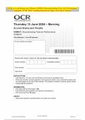 OCR A Level Drama and Theatre H459/41 Deconstructing Texts for Performance Antigone JUNE 2024 Combined Question Paper and Mark Schem