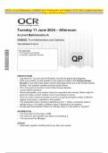 OCR A Level Mathematics A H240/02 Pure Mathematics and Statistics JUNE 2024 Combined Question Paper and Mark Scheme