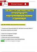 RN ATI Community Health Proctored Exam Retake TEST BANK (200+ Ques & Ans) with (2023 / 2024) Questions and Verified Rationalized Answers, 100% Guarantee Pass