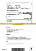 Pearson Edexcel Level 1/Level 2 GCSE (9–1) Combined Science PAPER 4 Foundation Tier JUNE 2024 Combined Question Paper and Mark Scheme