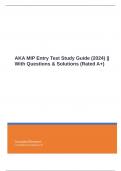 AKA MIP Entry Test Study Guide (2024) || With Questions & Solutions (Rated A+)