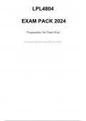 LPL4804 EXAM PACK 2024 UPDATED ORAL