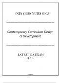 (NE) C920 NURS 6003 - Contemporary Curriculum Design & Development - Latest OA Exam 2024