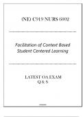 NE) C919 NURS 6002 - Facilitation of Context Based Centered Learning - Latest OA Exam 2024.