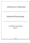 (FNP) D116 NURS 6800 - Advanced Pharmacology - Latest OA Exam 2024.