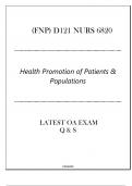 (FNP) D121 NURS 6820 - Health Promotion of PAtients & Populations - Latest OA Exam 2024.