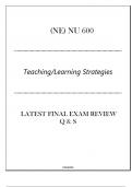 (NE) NU 600 Teaching & Learning Strategies - Latest Final Exam Review Q & S 2024