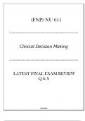 (FNP) NU 780 Clinical Decision Making - Latest Final Exam Review Q & S 2024.