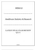 (Devry) HIM325 Healthcare Statistics & Research - Latest Final Exam Review Q & S 2024