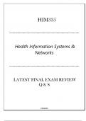 (Devry) HIM335 Health Information Systems & Networks- Latest Final Exam Review Q & S 2024