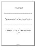 (SU) NSG3027 Fundamentals of NP - Latest Final Exam Review Q & S 2024.