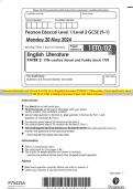 Pearson Edexcel Level 1/Level 2 GCSE (9–1) English Literature PAPER 2: 19th-century Novel and Poetry since 1789 MAY 2024 Combined Question Paper and Mark Scheme