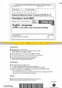 Pearson Edexcel Level 1/Level 2 GCSE (9–1) English LANGUAGE PAPER 2: Non-fiction and Transactional Writing JUNE 2024 Combined Question Paper and Mark Scheme