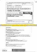 Pearson Edexcel Level 1/Level 2 GCSE (9–1) Design and Technology COMPONENT 1: Textiles JUNE 2024 Combined Question Paper and Mark Scheme