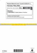 Pearson Edexcel Level 1/Level 2 GCSE (9–1) Drama COMPONENT 3: Theatre Makers in Practice MAY 2024 Combined Question Paper and Mark Scheme