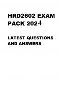 HRD2602 EXAM PACK 2024  Course HRD2602 - Training And Development Practices 