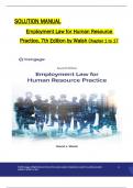 Solution Manual For Employment Law for Human Resource Practice, 7th Edition by Walsh, All 1-17  Chapters Covered ,Latest Edition, ISBN:9780357717547