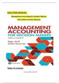 Solution Manual for Management Accounting for Decision Makers 10th Edition by Peter Atrill, Eddie McLaney All Chapters Covered ,Latest Edition, ISBN:9781292349459