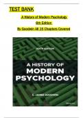 Test Bank for A History of Modern Psychology 6th Edition by Goodwin All 1-15 Chapters Covered ,Latest Edition, ISBN:9781119779261