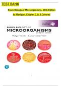  Test Bank for Brock Biology of Microorganisms, 16th Edition by Madigan All 1-34 Chapters Covered ,Latest Edition, ISBN:9780134874401