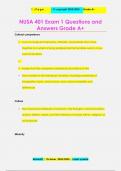 NUSA 401 Exam 1 Questions and  Answers Grade A+