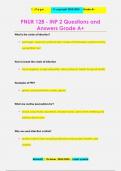 PNUR 128 - INP 2 Questions and  Answers Grade A+