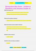 Queensland Bar Exam - Evidence Questions and Answers Grade A+