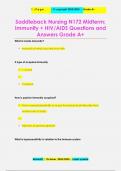 Saddleback Nursing N172 Midterm;  Immunity + HIV/AIDS Questions and  Answers Grade A+