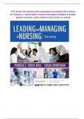 TEST BANK FOR LEADING AND MANAGING IN NURSING 8TH EDITION BY PATRICIA S. YODER-WISE| SUSAN SPORTSMAN|COMPLETE GUIDE| NEWEST EDITION| 100% CORRECT SOLUTIONS| A+ GRADE