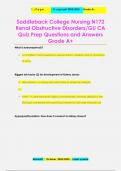 Saddleback College Nursing N172  Renal Obstructive Disorders/GU CA  Quiz Prep Questions and Answers Grade A