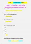 SBOLC - Common Core Exam Questions and Answers Grade A+